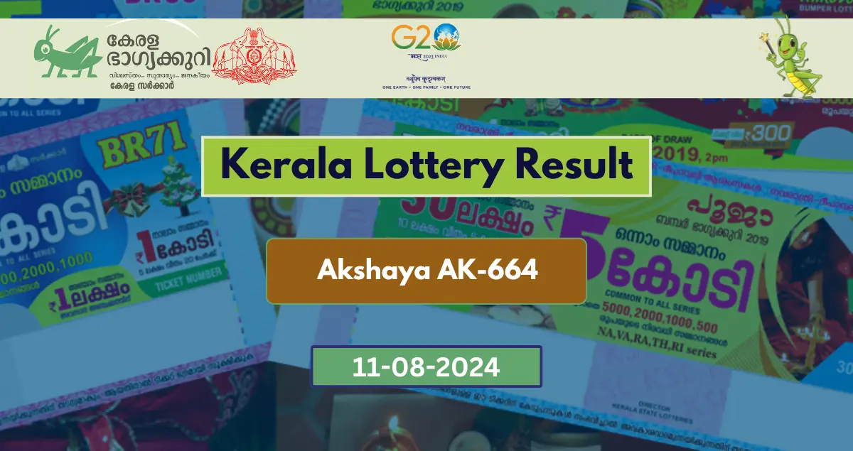 Kerala lottery kshaya AK-664 Result