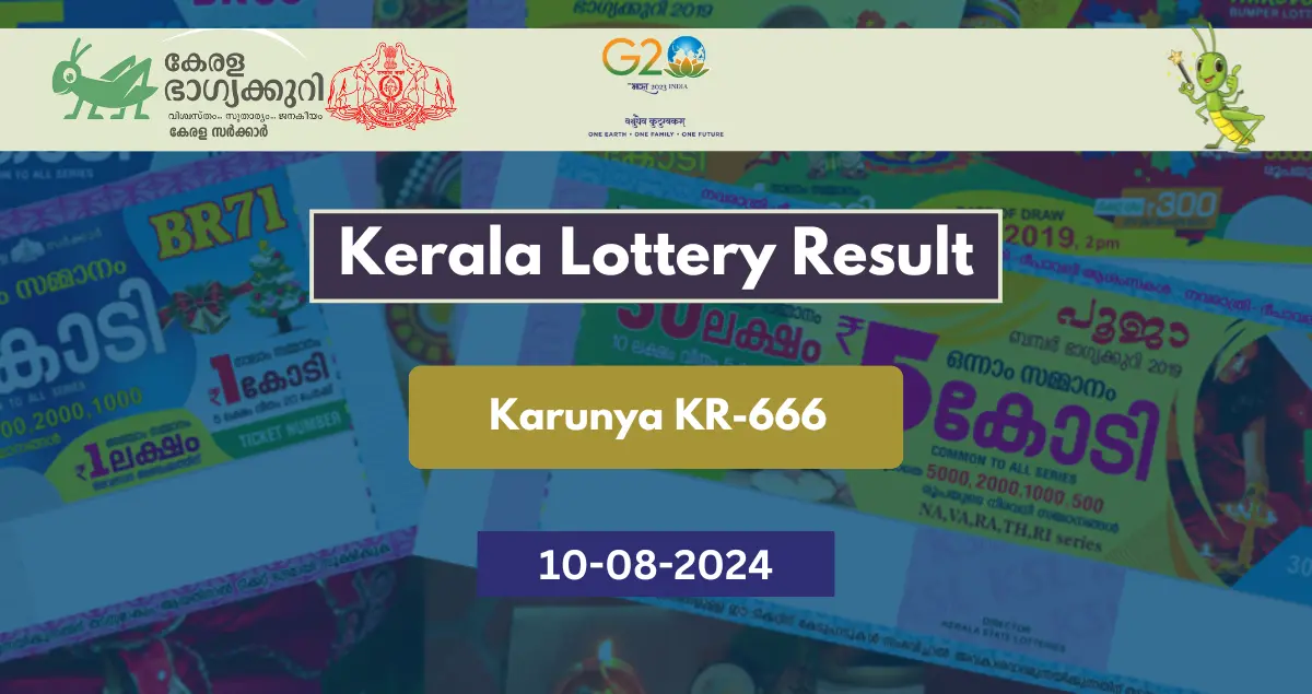 kerala lottery Karunya KR-666 Result 10-8-2024