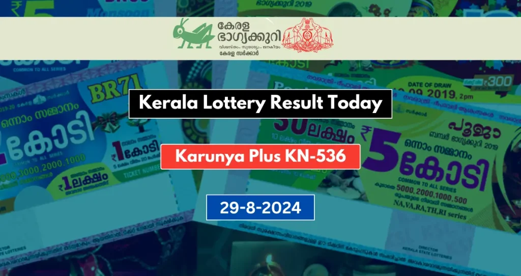 Kerala Lottery Result Karunya Plus KN-536 29-8-2024