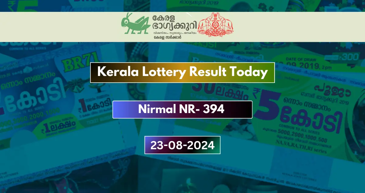 Kerala Lottery Nirmal NR- 394 Result