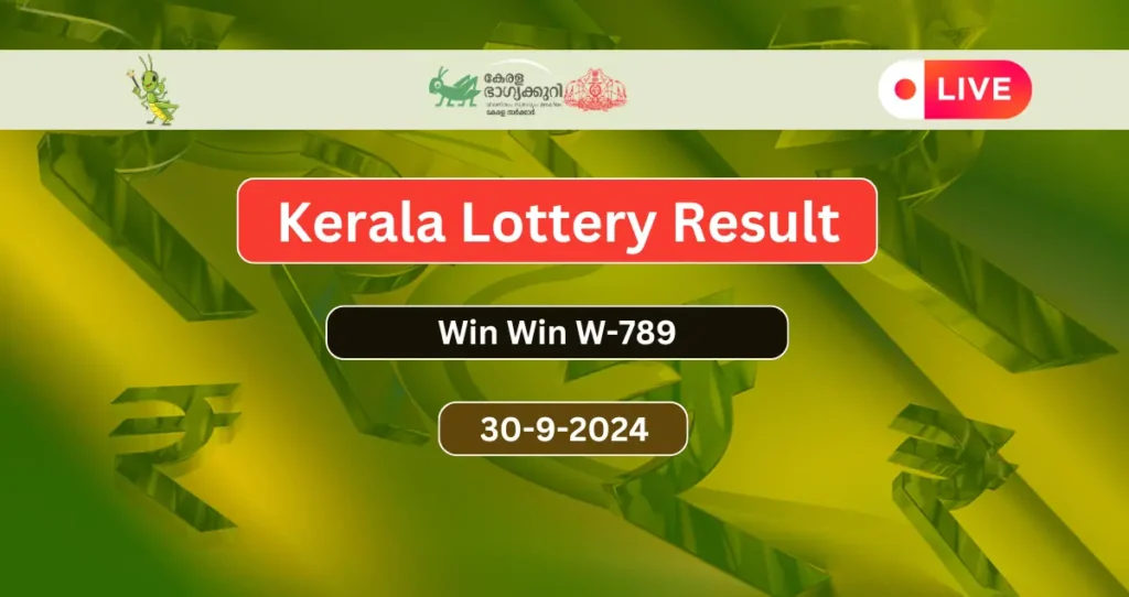 Kerala Lottery Result 30.9.2024 Win Win W-789 Today