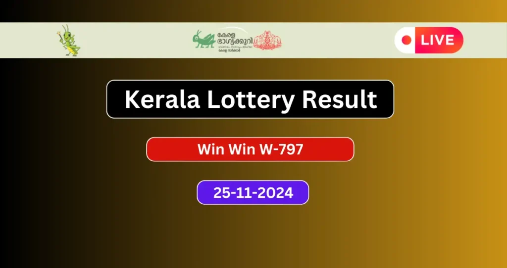 Live: Kerala Lottery Result 25.11.2024 Win Win W-797 Today